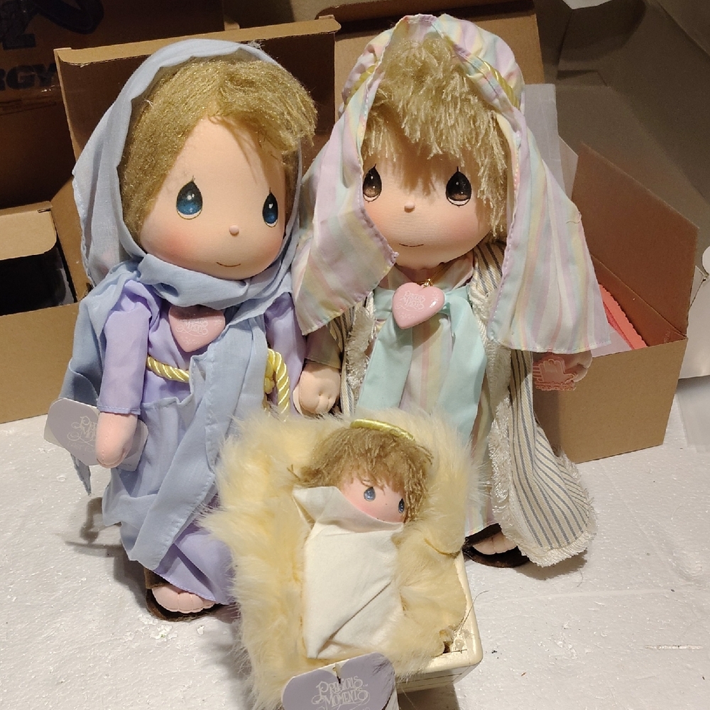 Precious Moments Plush Trio in Lavender, Pink and Cream
